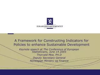 A Framework for Constructing Indicators for Policies to enhance Sustainable Development