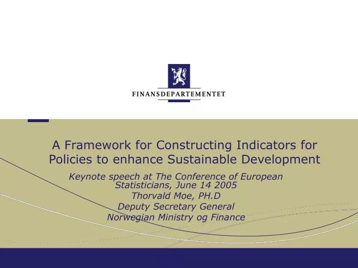 a framework for constructing indicators for policies to enhance sustainable development