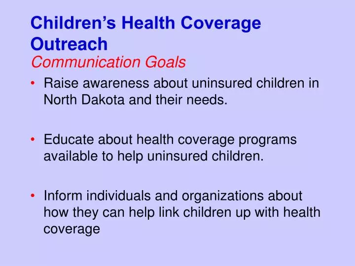 children s health coverage outreach