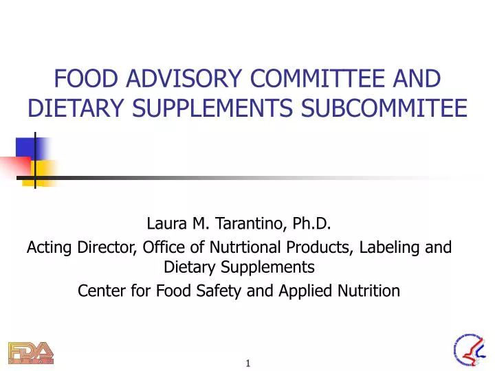 food advisory committee and dietary supplements subcommitee