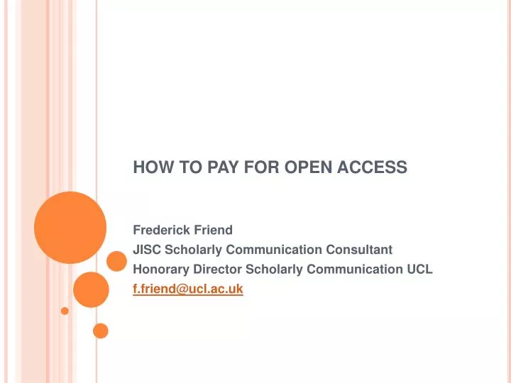 how to pay for open access