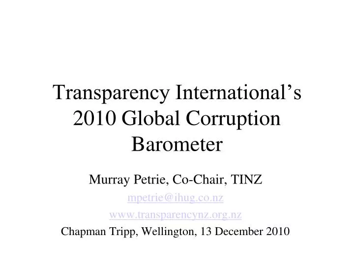 transparency international s 2010 global corruption barometer
