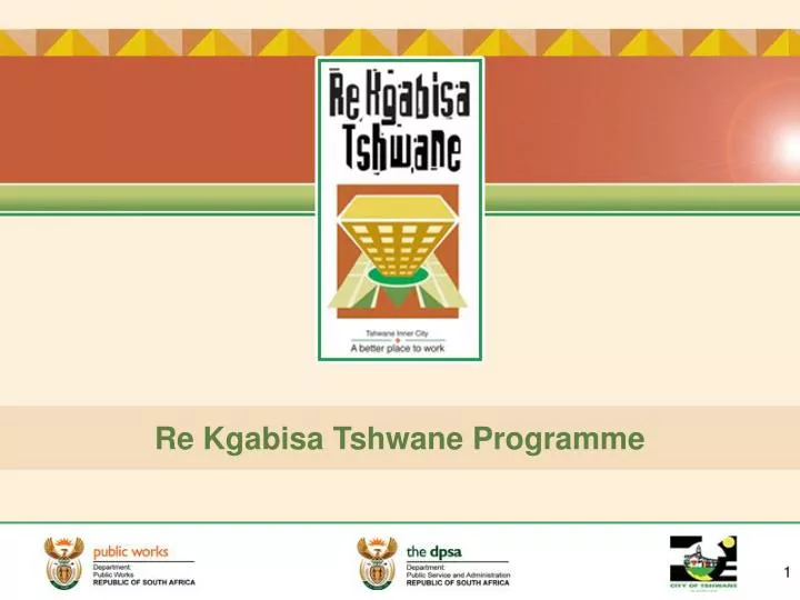 re kgabisa tshwane programme