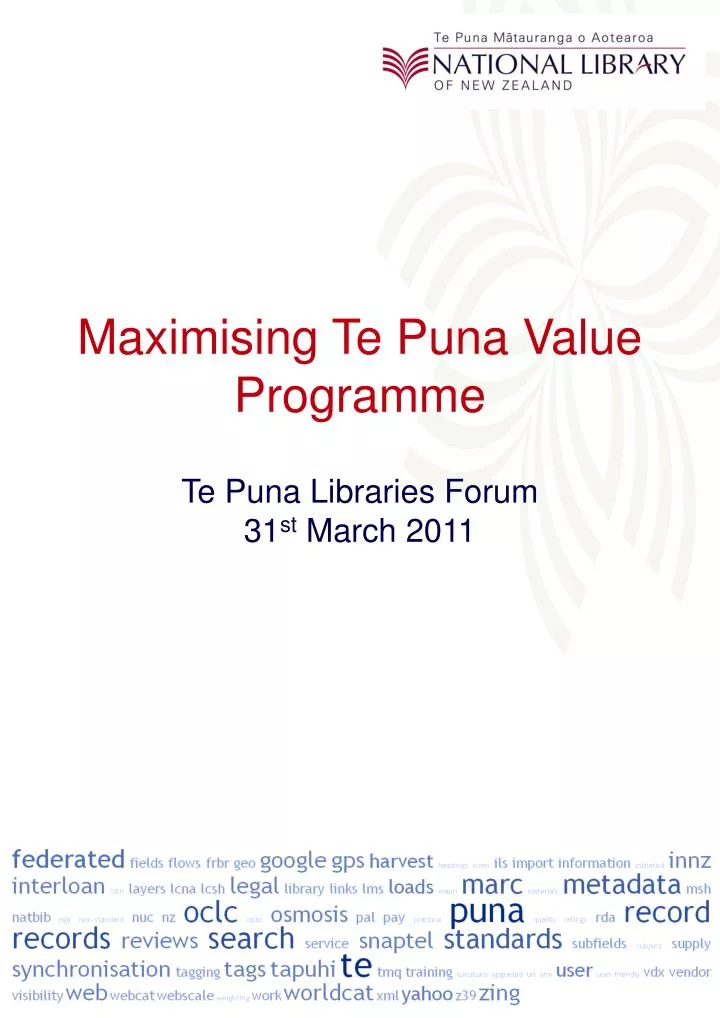 maximising te puna value programme