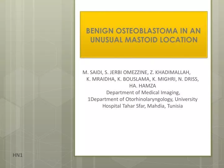 benign osteoblastoma in an unusual mastoid location