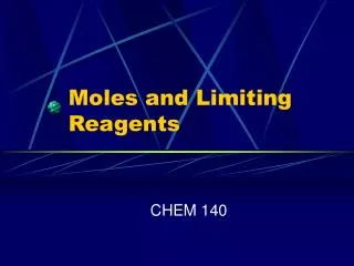moles and limiting reagents