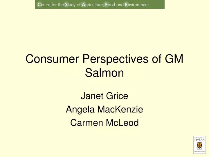 consumer perspectives of gm salmon