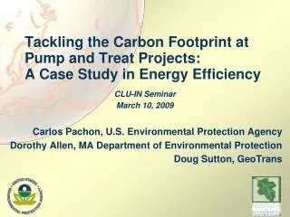 Tackling the Carbon Footprint at Pump and Treat Projects: A Case Study in Energy Efficiency