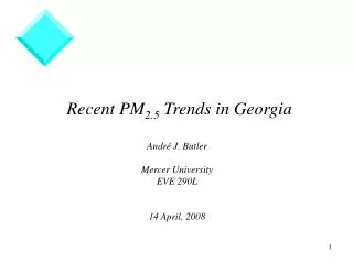 Recent PM 2.5 Trends in Georgia