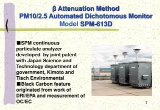? Attenuation Method PM10/2.5 Automated Dichotomous Monitor Model SPM-613D