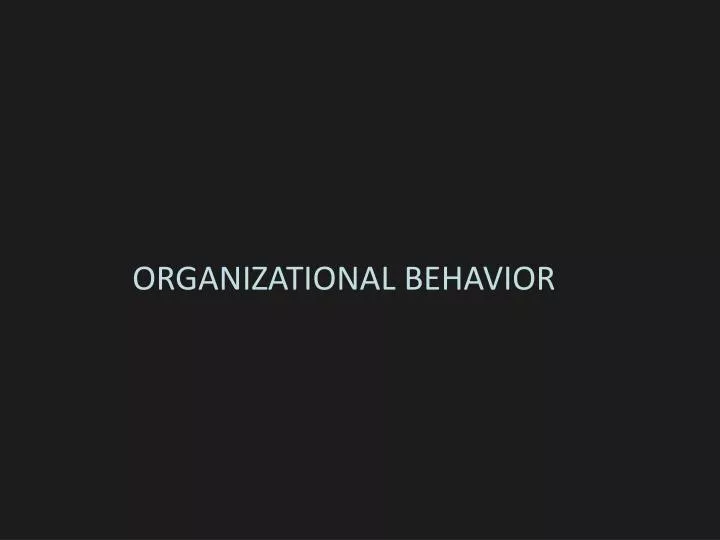 organizational behavior