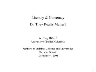 Literacy &amp; Numeracy Do They Really Matter?