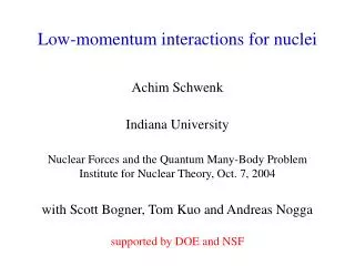 Low-momentum interactions for nuclei