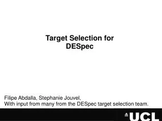 Target Selection for DESpec