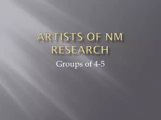 Artists of Nm Research