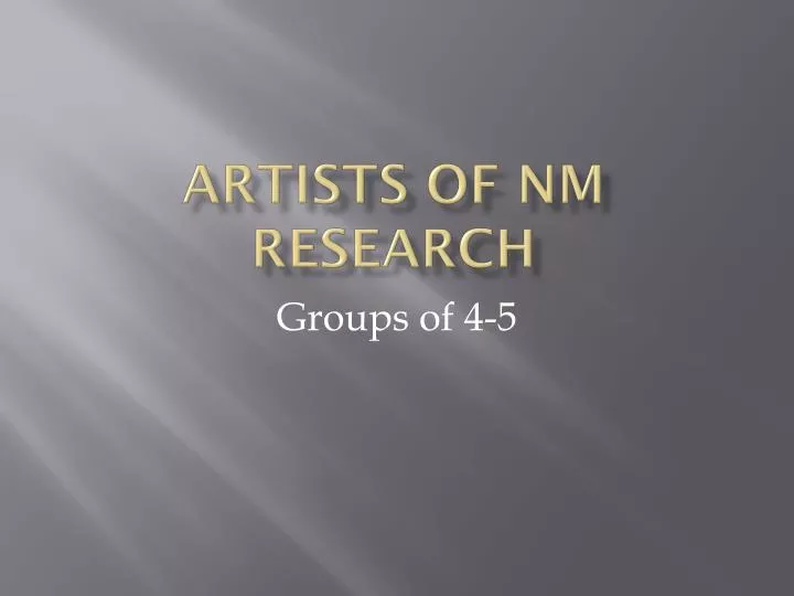 artists of nm research