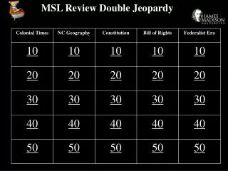 MSL Review Double Jeopardy