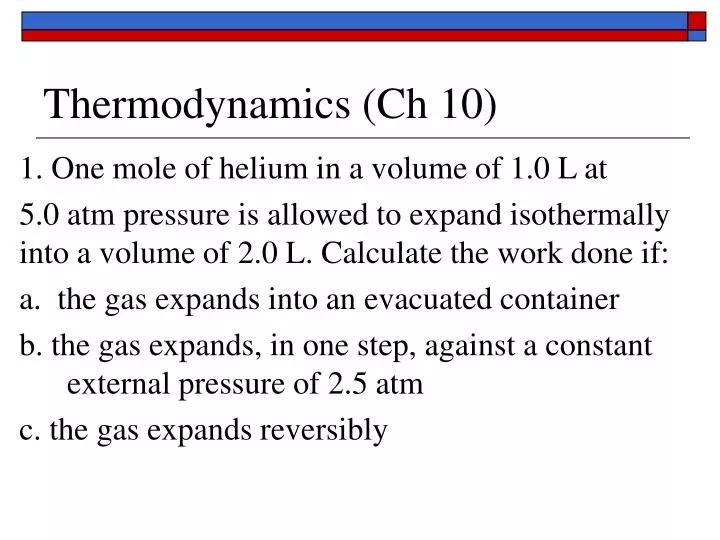 thermodynamics ch 10