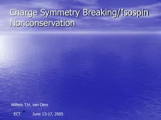 Charge Symmetry Breaking/Isospin Nonconservation