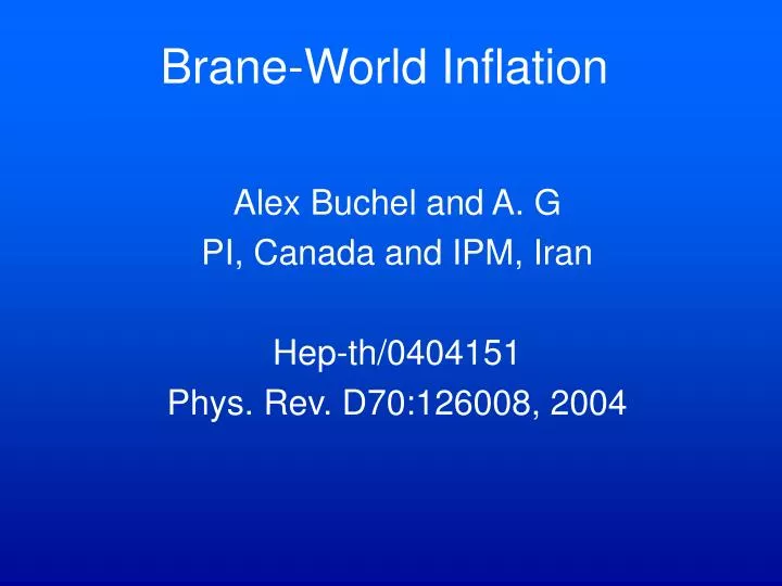 brane world inflation