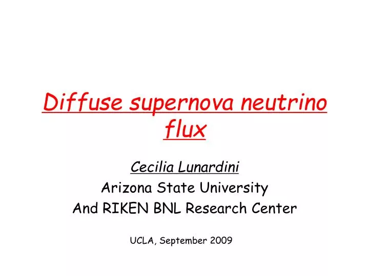 diffuse supernova neutrino flux