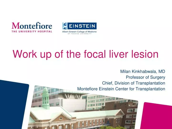work up of the focal liver lesion