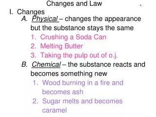 Changes and Law			 p. I. Changes