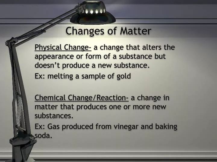 changes of matter