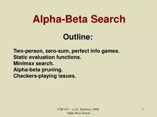 Alpha-Beta Search