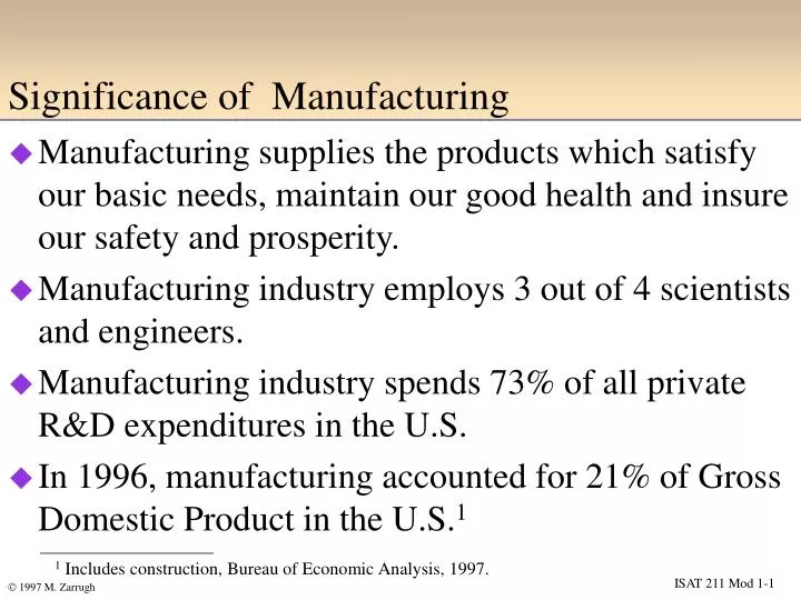 significance of manufacturing