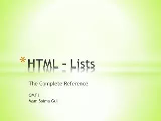 HTML - Lists