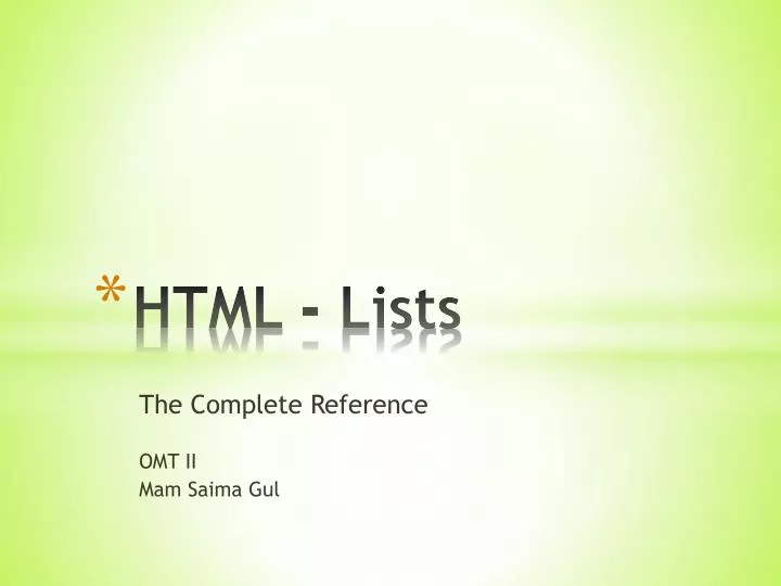 html lists