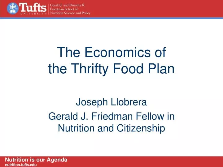 the economics of the thrifty food plan