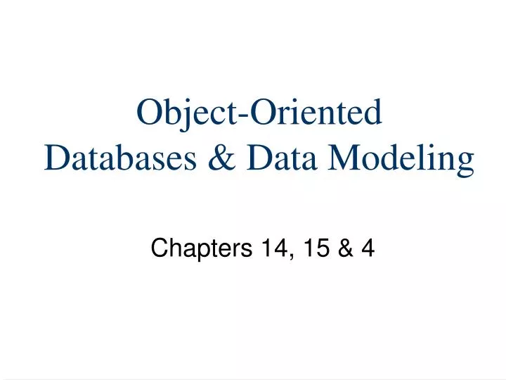 object oriented databases data modeling