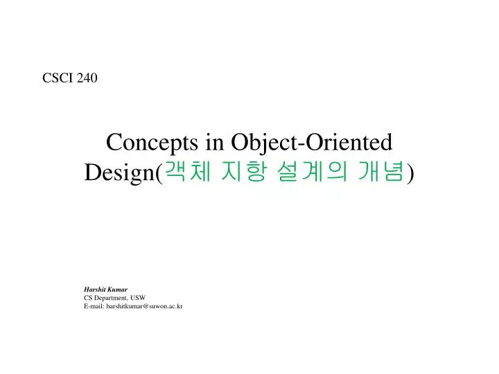 concepts in object oriented design