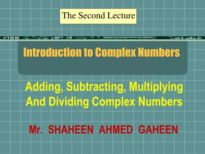 introduction to complex numbers