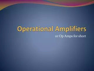 Operational Amplifiers