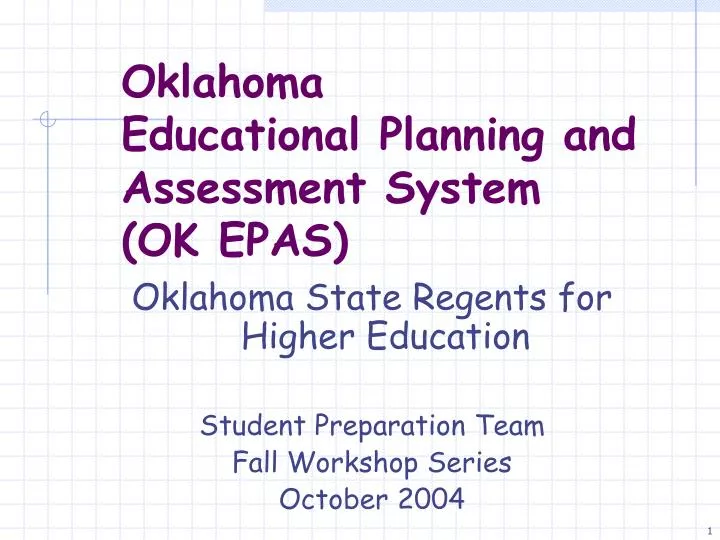 oklahoma educational planning and assessment system ok epas