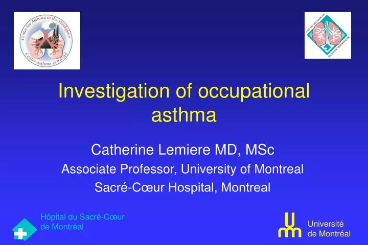 investigation of occupational asthma