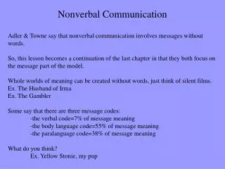 Nonverbal Communication