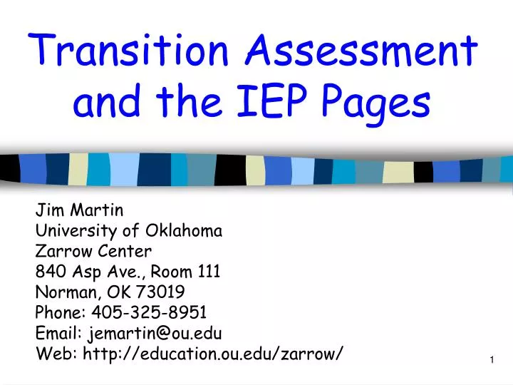 transition assessment and the iep pages