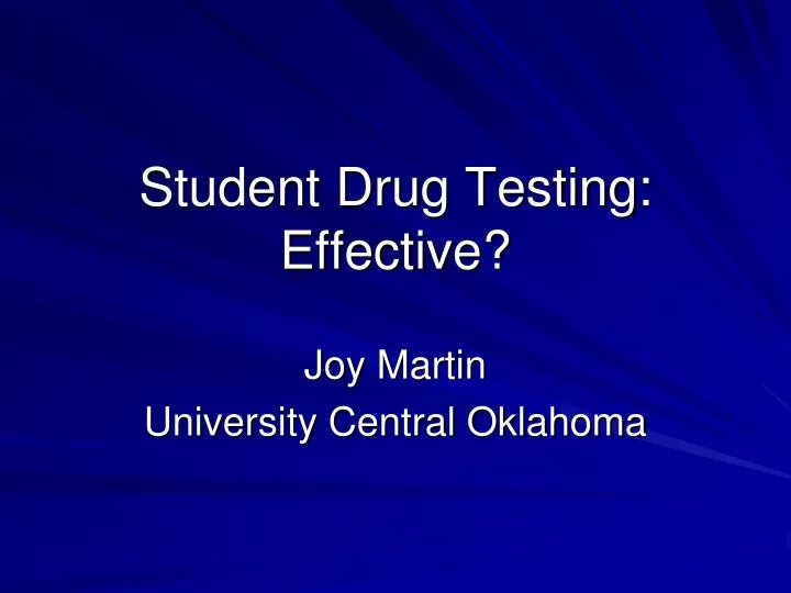 student drug testing effective