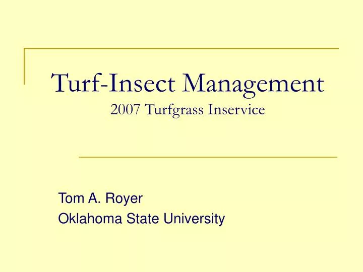 turf insect management 2007 turfgrass inservice