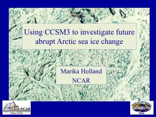 Using CCSM3 to investigate future abrupt Arctic sea ice change