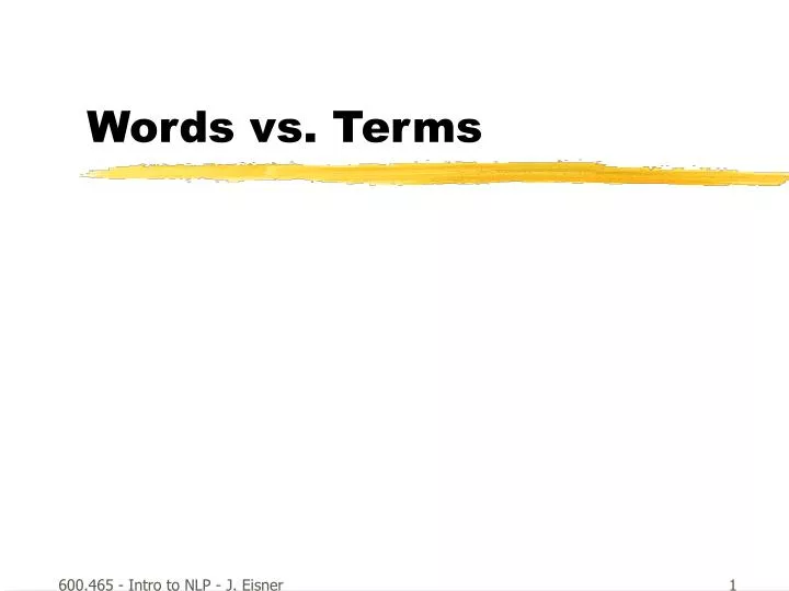 words vs terms