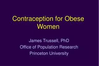 Contraception for Obese Women