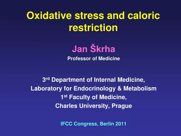 oxidative stress and caloric restriction