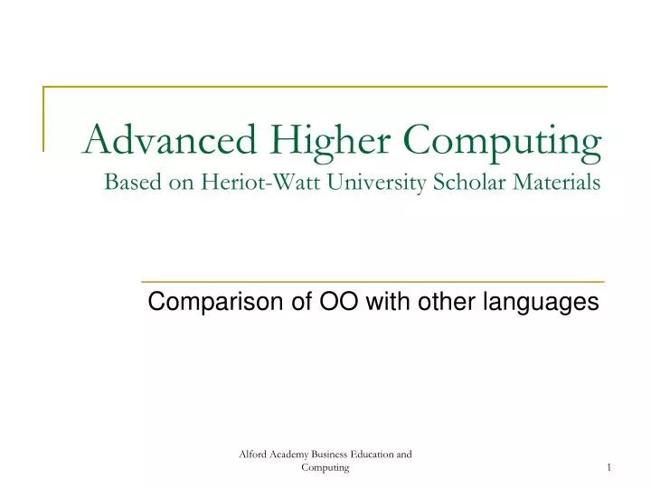 advanced higher computing based on heriot watt university scholar materials