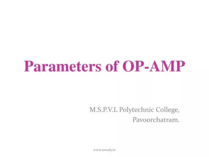 parameters of op amp
