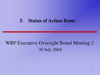3. Status of Action Items